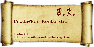 Brodafker Konkordia névjegykártya